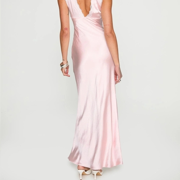 Princess Polly Blush Maxi Dress with Lace Trim - Picture 3 of 11